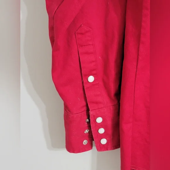 😎Host Pic😍VTG Men's Wrangler Denim Pearl Snap Brushpopper Size 15 1/2 X 33 - Picture 8 of 10